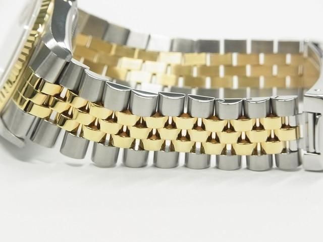 ロレックス デイトジャスト SS×YGコンビ アイボリーピラミッド