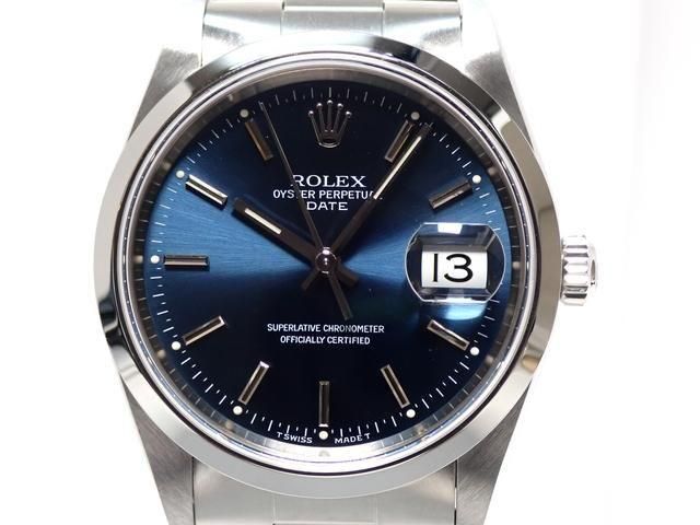 ロレックス パーペチュアル・デイト 15200 ブルー・バー U番 '98年