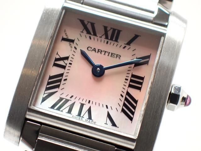 カルティエ タンクフランセーズ SM ピンクシェル クオーツ W51028Q3
