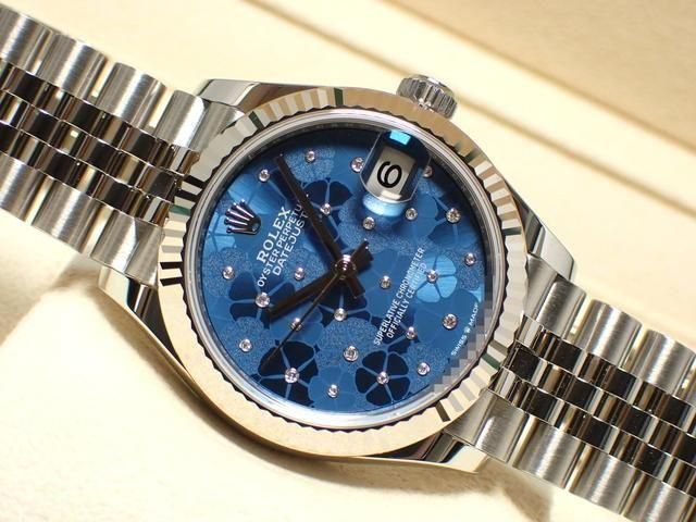 ロレックス デイトジャスト31 アズーロブルー フローラルモチーフ