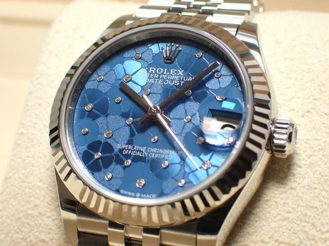 ロレックス デイトジャスト31 アズーロブルー フローラルモチーフ