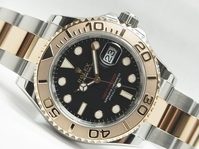 ロレックス ヨットマスター 40 SS×エバーRGコンビ ブラック文字盤 Ref