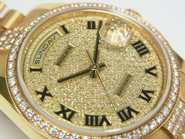 ロレックス デイデイト 36MM 18KYG パヴェダイヤ Ref.118348