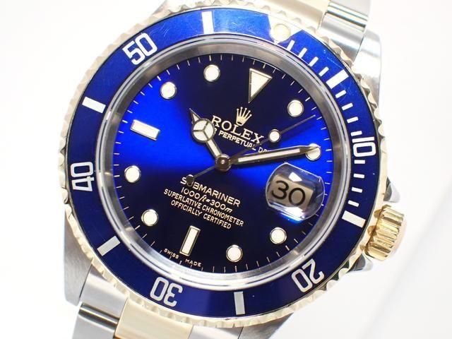 ロレックス　サブマリーナ16613フラッシュフィット 16613 ブラック ROLEX（ロレックス）サブマリーナ デイト 中古