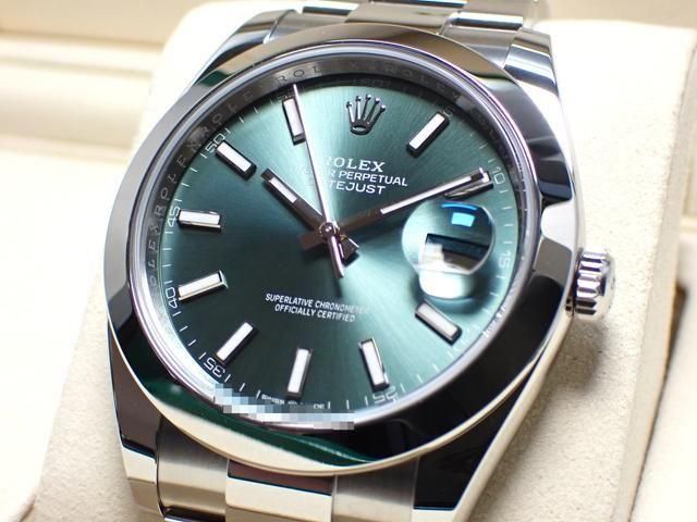 ロレックス デイトジャスト 41 ミントグリーン オイスターブレス