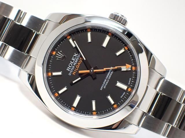 ロレックス ミルガウス ブラック文字盤 116400 M番 '08年 メーカーOH済