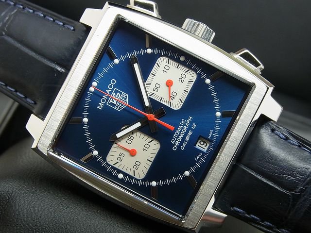 タグ・ホイヤー モナコ・クロノグラフ キャリバー12 ブルー - 腕時計 