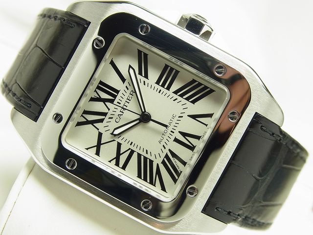 カルティエ サントス100 SS LMサイズ 革ベルト - 腕時計専門店THE 