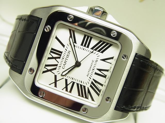カルティエ サントス100 SS LMサイズ 革ベルト 正規 - 腕時計専門店THE