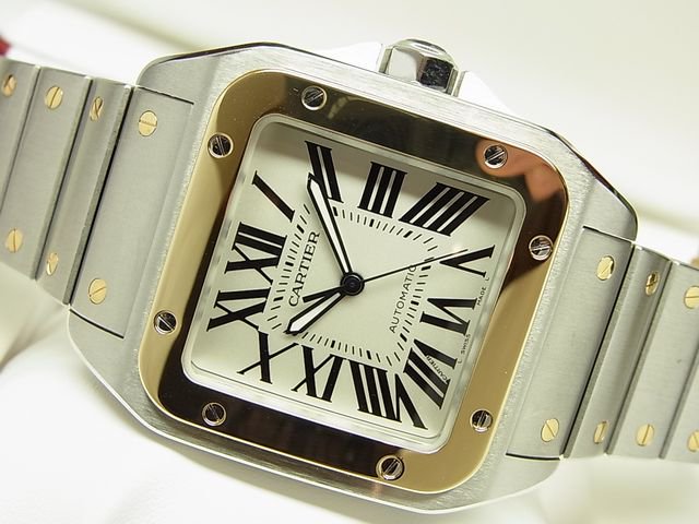 カルティエ サントス100・LM コンビ ブレス 正規品 - 腕時計専門店THE 