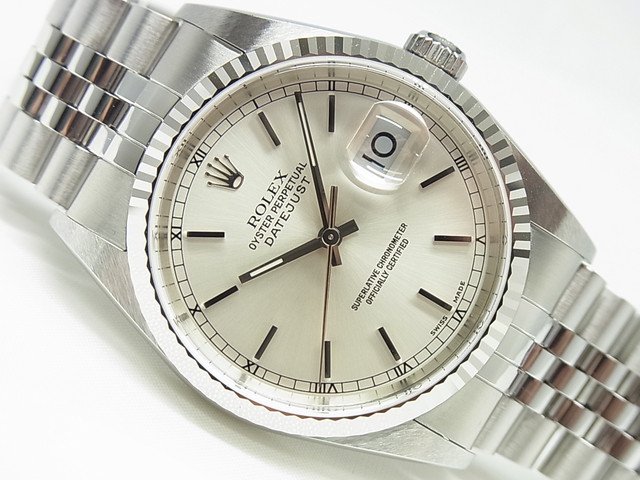 ロレックス デイトジャスト WGベゼル 16234 シルバー - 腕時計専門店 