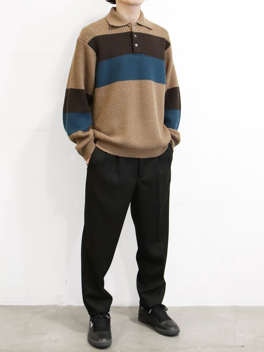 VAINL ARCHIVE KNIT POLO ウールニットポロシャツ | hartwellspremium.com