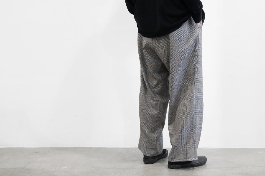 BRAND : Graphpaper MODEL : GLENCHECK WOOL WIDE COOK PANTS COLOR ...