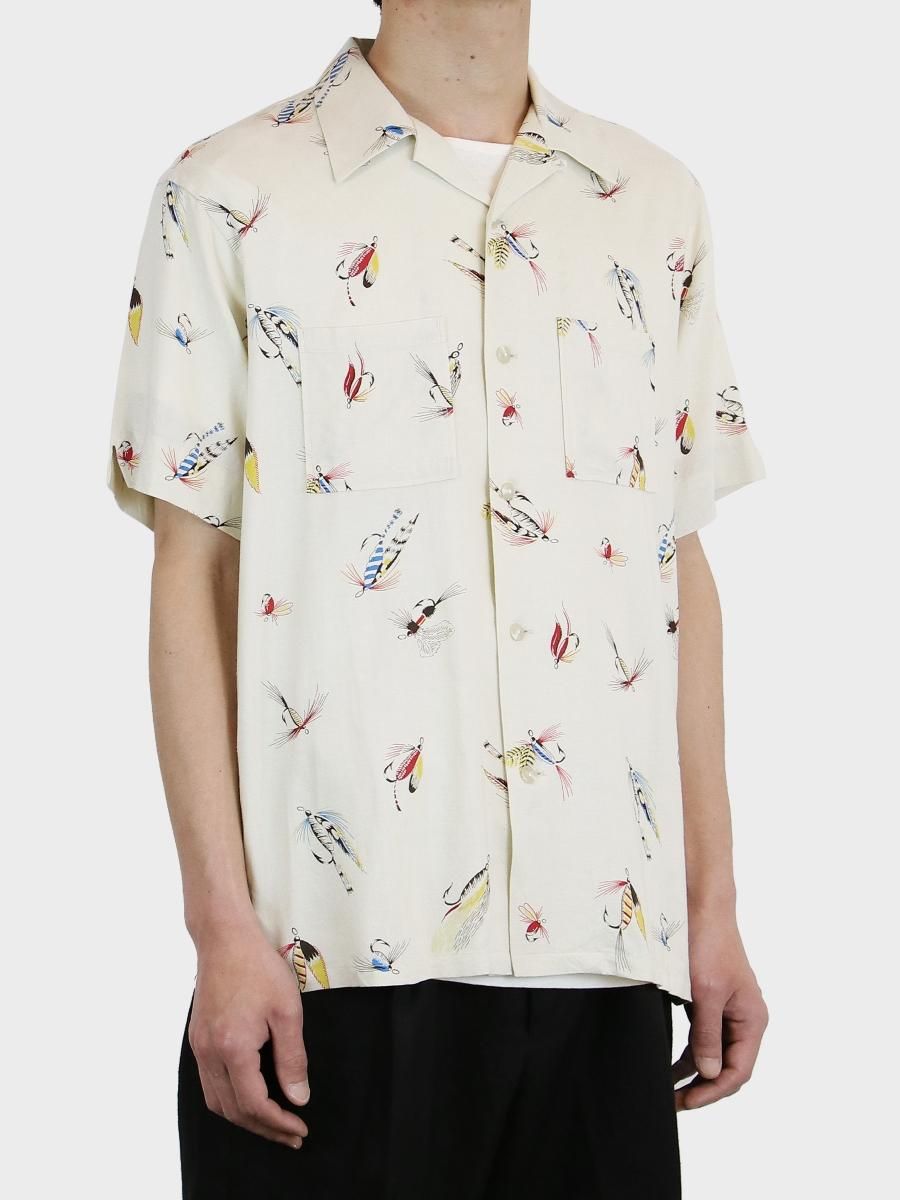 PHIGVEL - フィグベル / FLY PATTERN OPEN COLLAR SS SHIRT