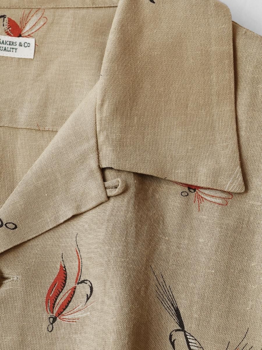 PHIGVEL - フィグベル / FLY PATTERN OPEN COLLAR SS SHIRT