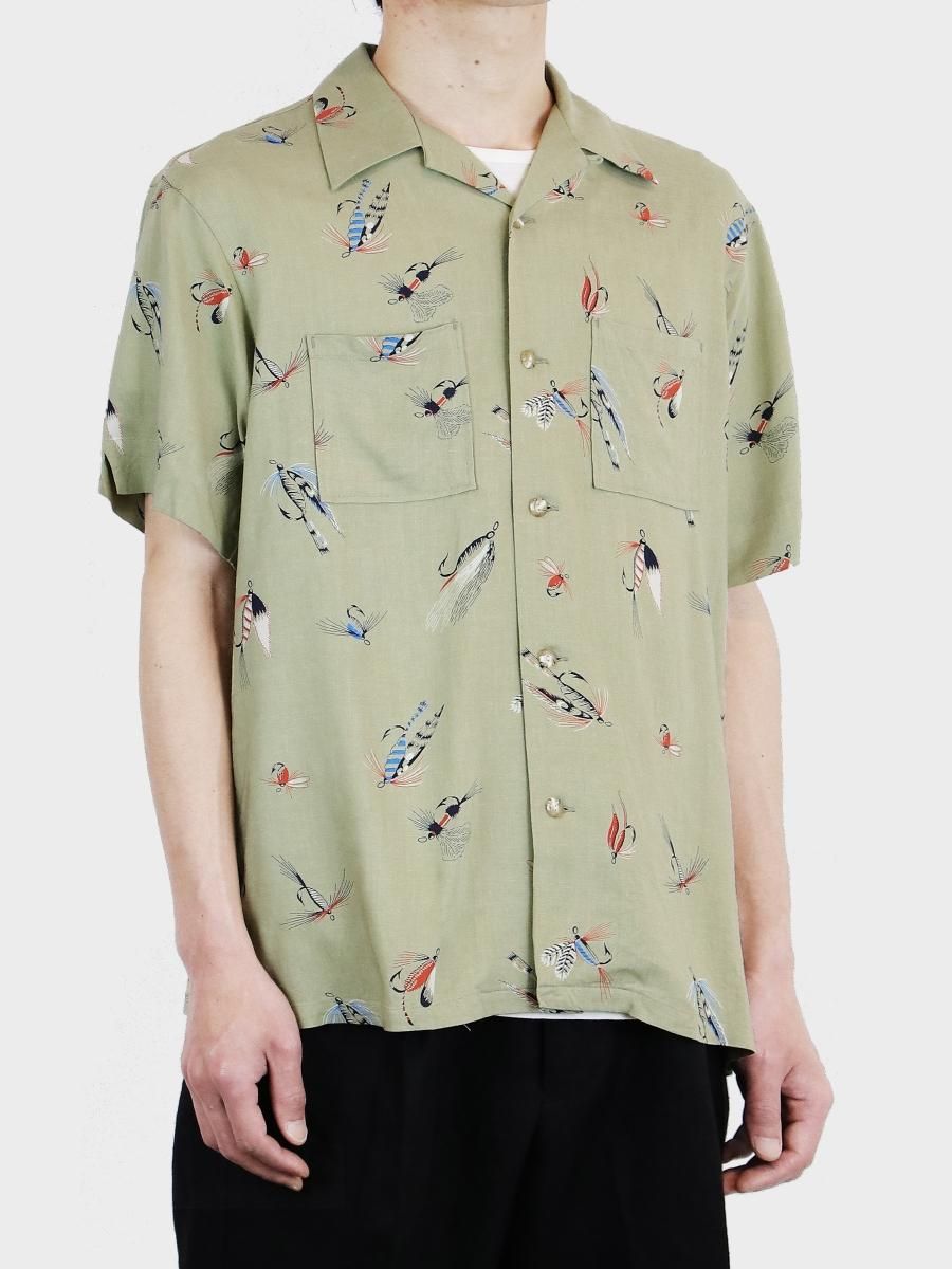 トップス PHIGVEL FLY PATTERN OPEN COLLAR SHIRT PHIGVEL - フィグベル / FLY PATTERN OPEN COLLAR SS SHIRT