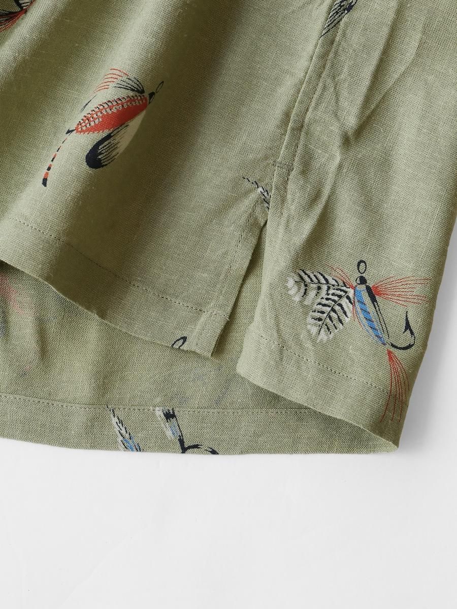 トップス PHIGVEL FLY PATTERN OPEN COLLAR SHIRT PHIGVEL - フィグベル / FLY PATTERN OPEN COLLAR SS SHIRT