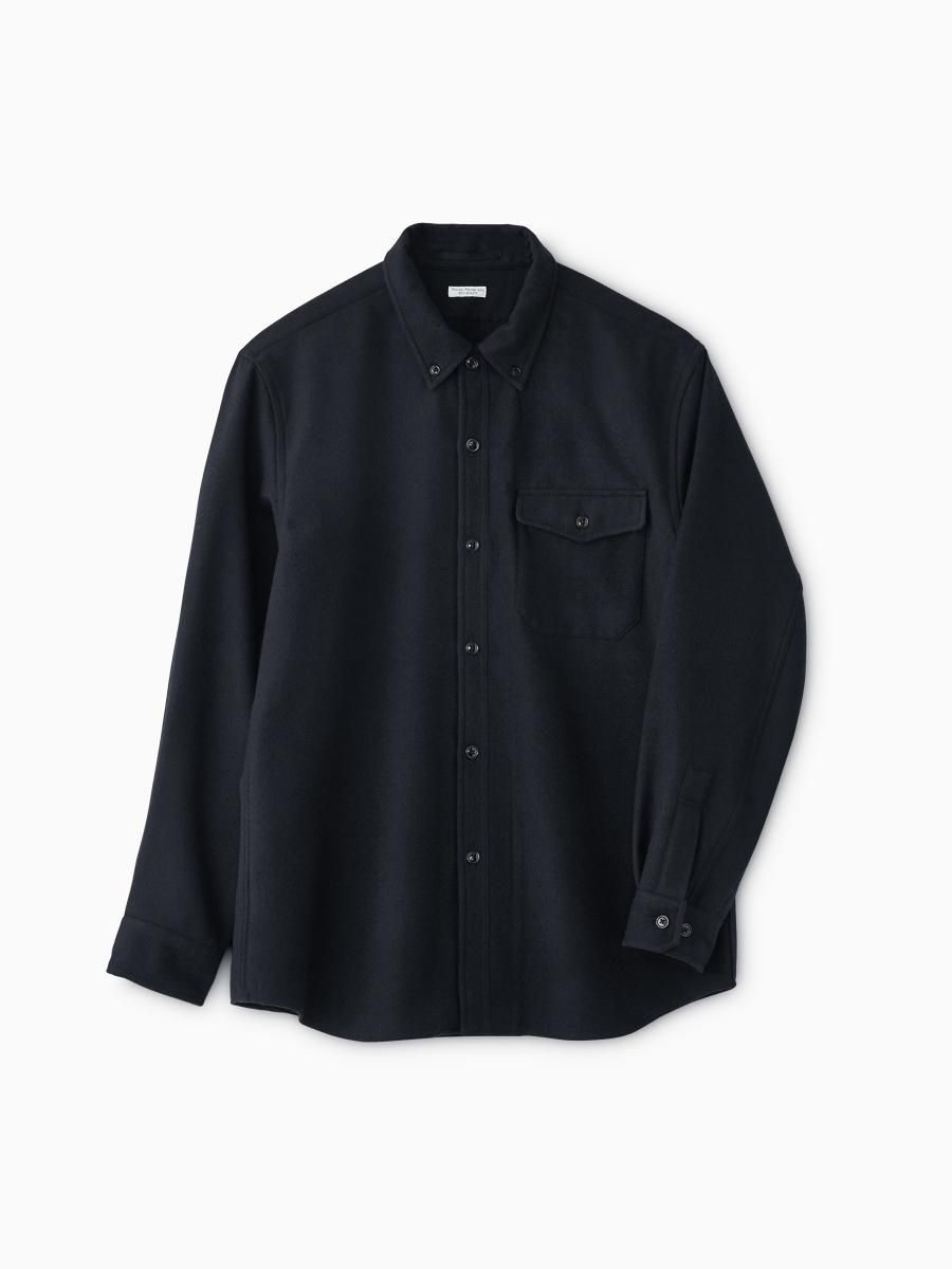 PHIGVEL BD CPO SHIRT WOOLカラーネイビー - シャツ