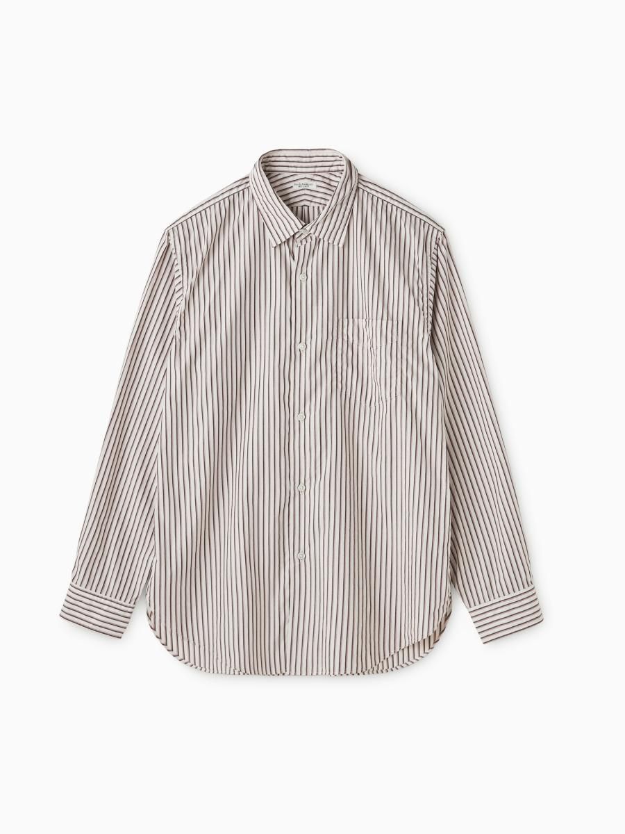 PHIGVEL MAKERS & Co.フィグベル REGULAR COLLAR SHIRTストライプ レギュラーカラーシャツ【2】【MSHA72577】