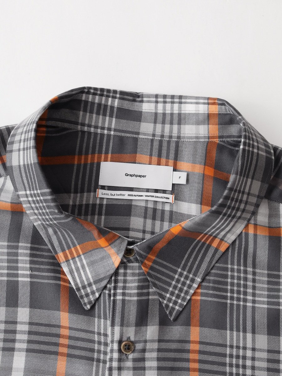 Graphpaper - グラフペーパー / TENCEL CHECK REGULAR COLLAR BIG