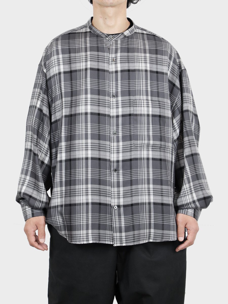 Graphpaper - グラフペーパー / TENCEL CHECK BAND COLLAR BIG SLEEVE