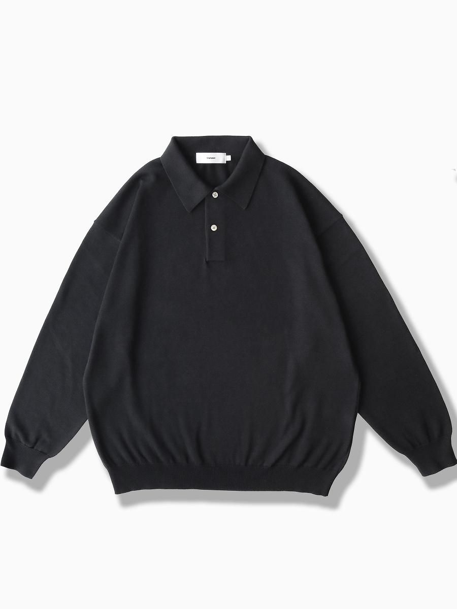 Graphpaper SUVIN OVERSIZED L/S POLO ブラック-