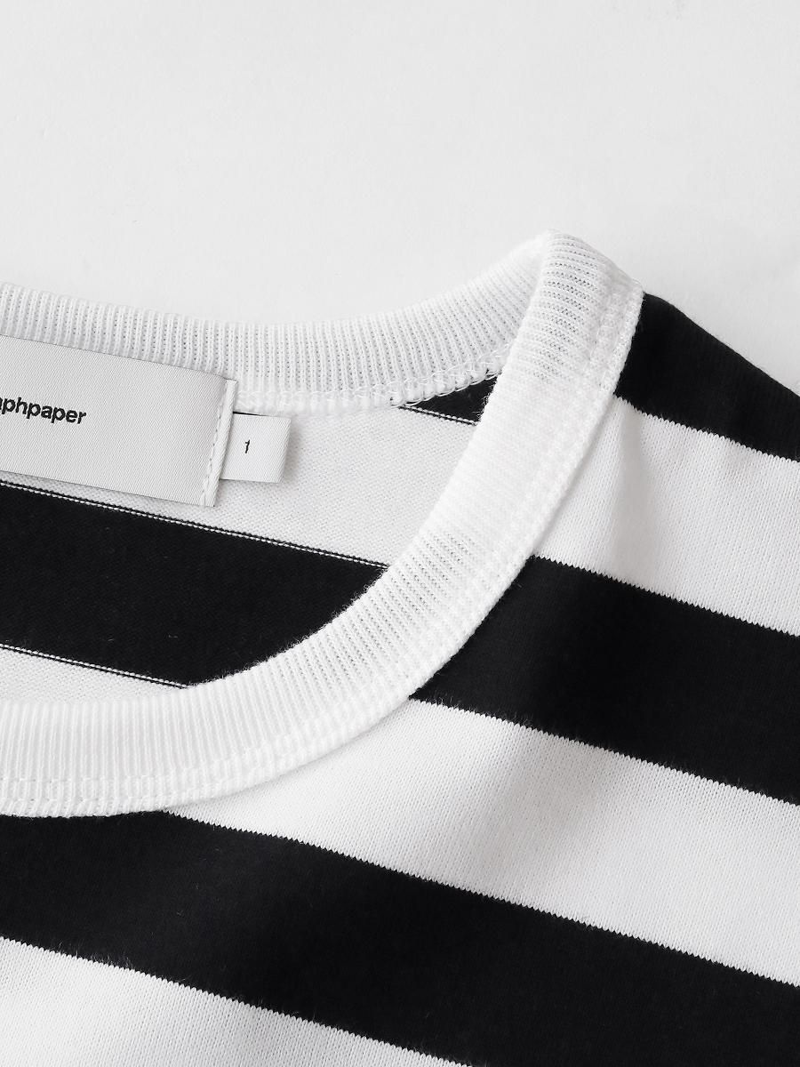 新品・未開封】Graphpaper ストライプ Tシャツ 白・黒 サイズ1 メンズ