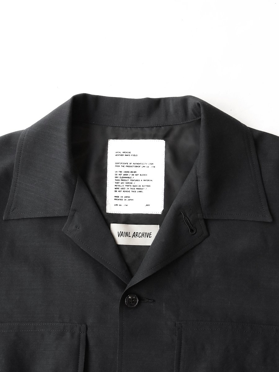 VAINL ARCHIVE シルクシャツ ブラック-