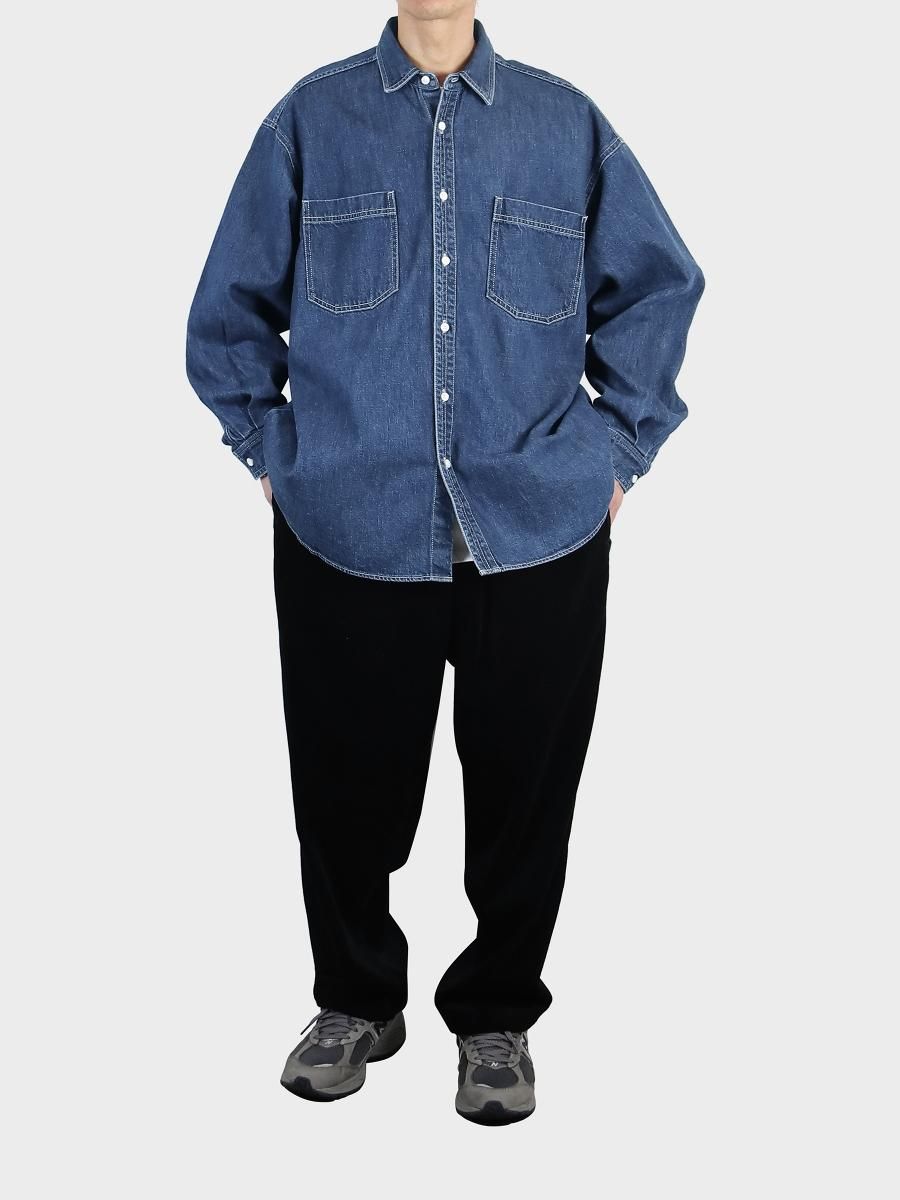 グラフペーパーグラフペーパー Denim Regular Collar Shirt