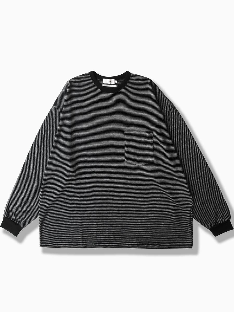 Graphpaper - グラフペーパー / WOOL BORDER L/S POCKET TEE | NOTHING BUT