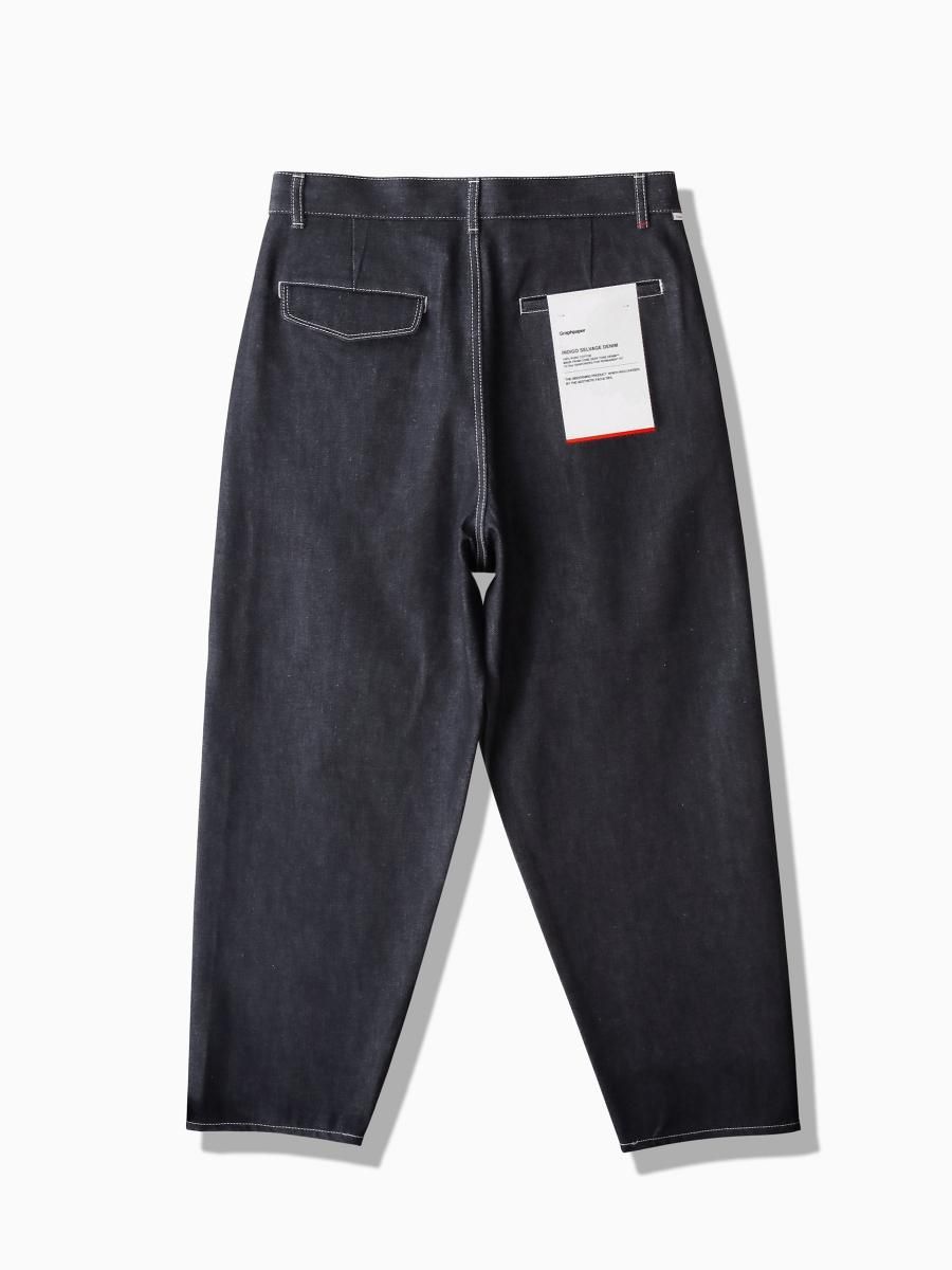 Graphpaper  SELVAGE DENIM TWO TUCK PANTS