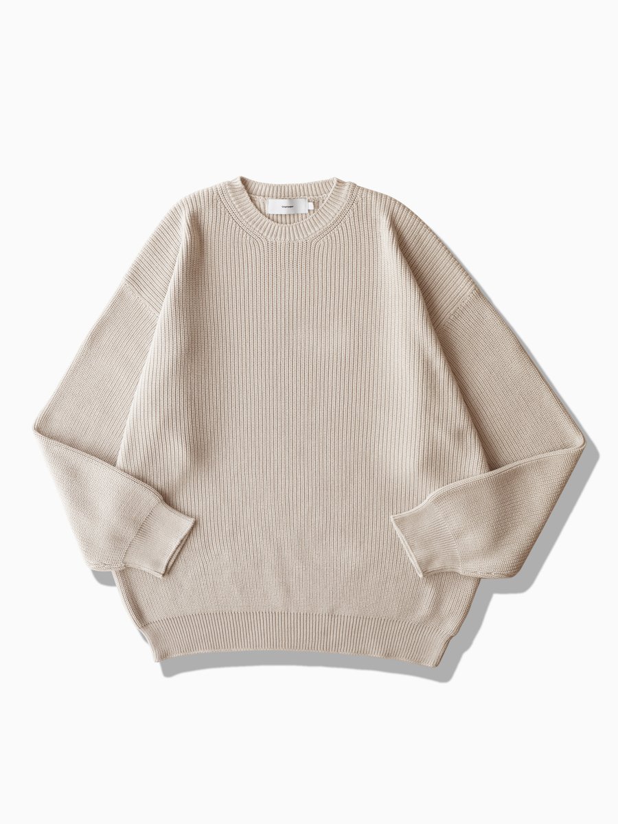 BRAND : Graphpaper<br>MODEL : SUVIN LOOSE RIB CREW NECK KNIT<br>COLOR : IVORY