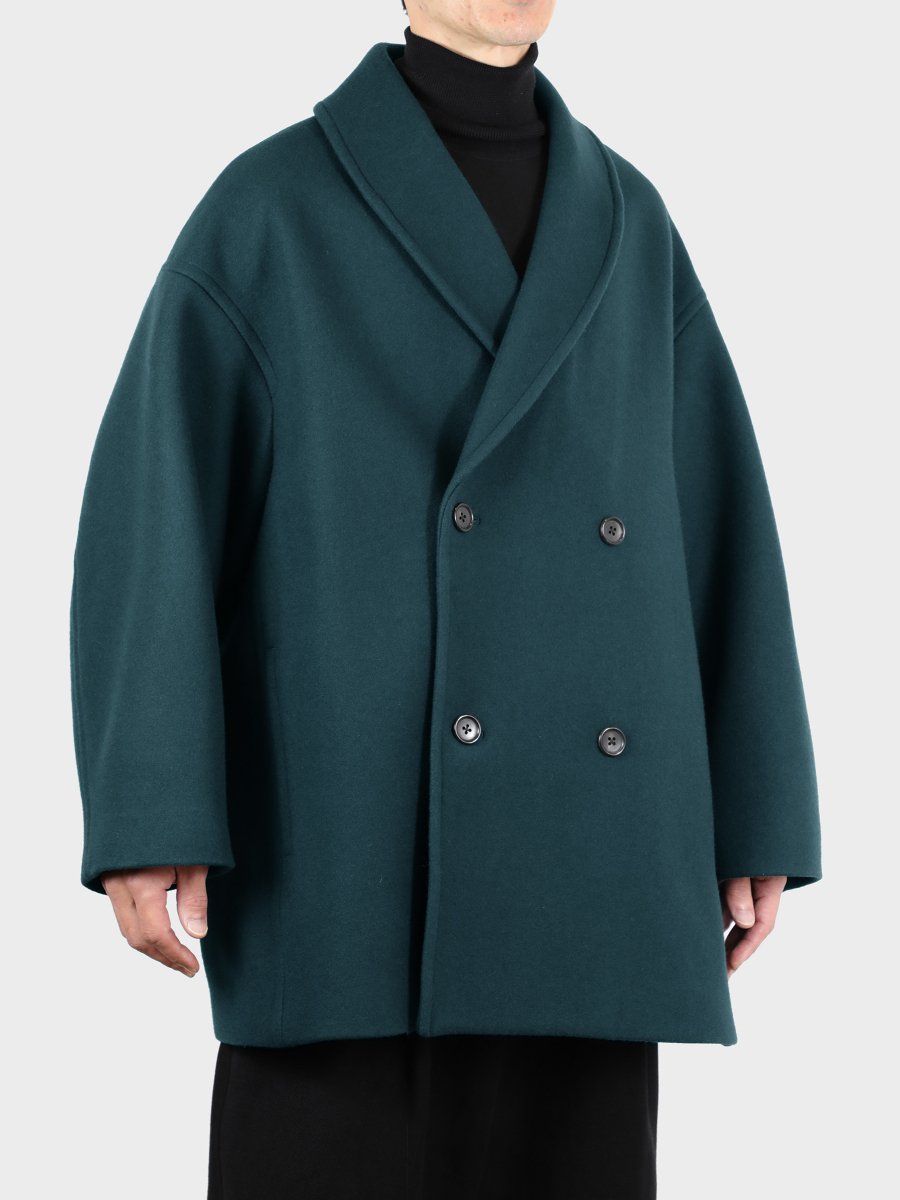 YOKE美品タグ付きScale Off Melton Shawl Collar Coat