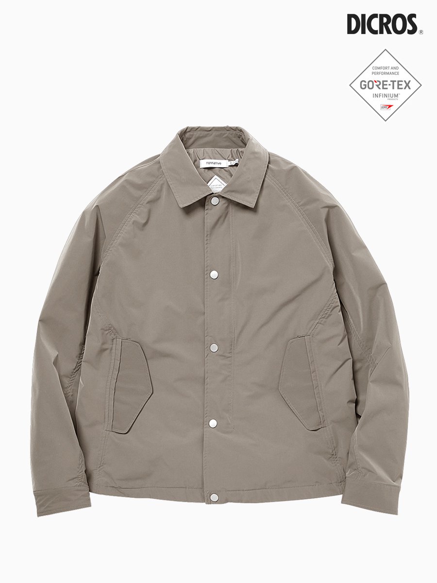 BRAND : NONNATIVE<br>MODEL : COACH JACKET POLY TWILL STRETCH DICROS® SOLO WITH GORE-TEX