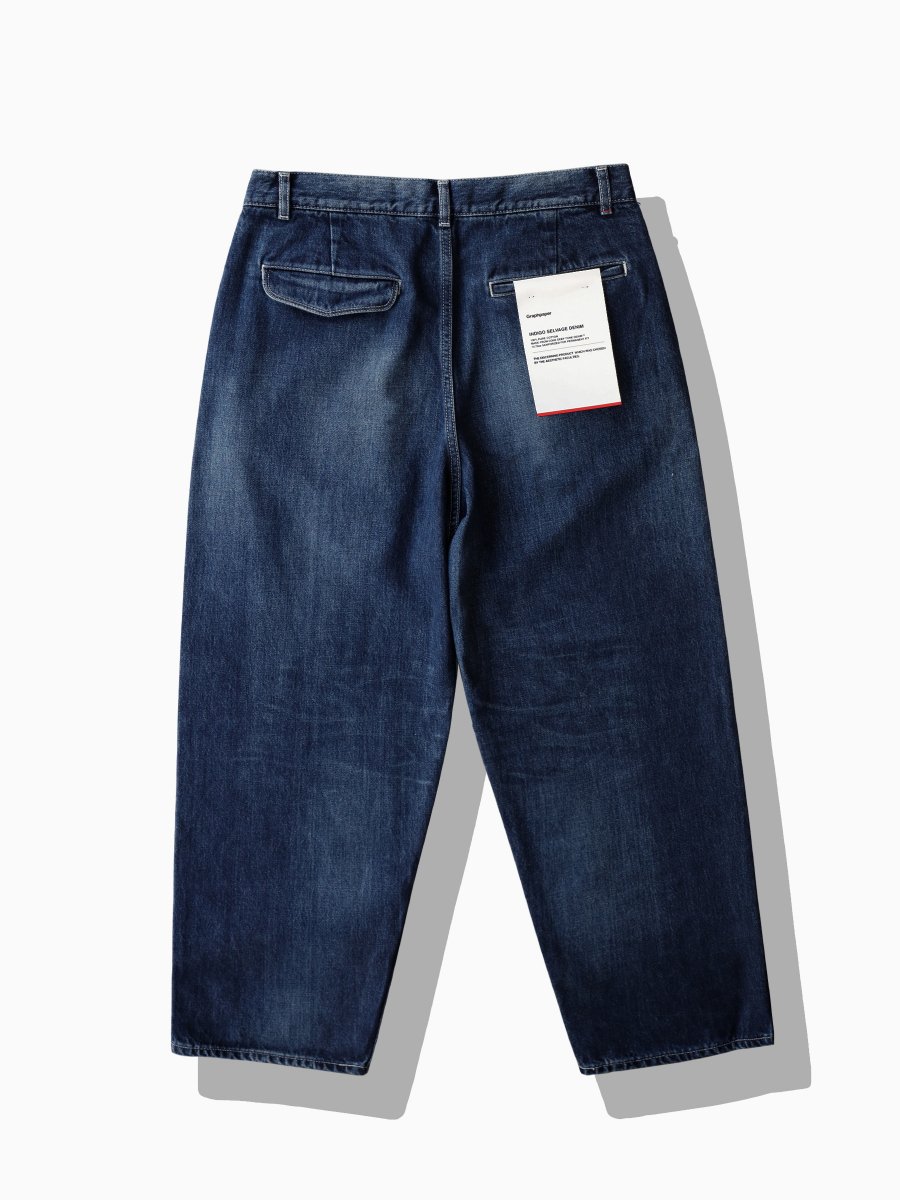 Graphpaper - グラフペーパー / SELVAGE DENIM TWO TUCK TAPERED PANTS
