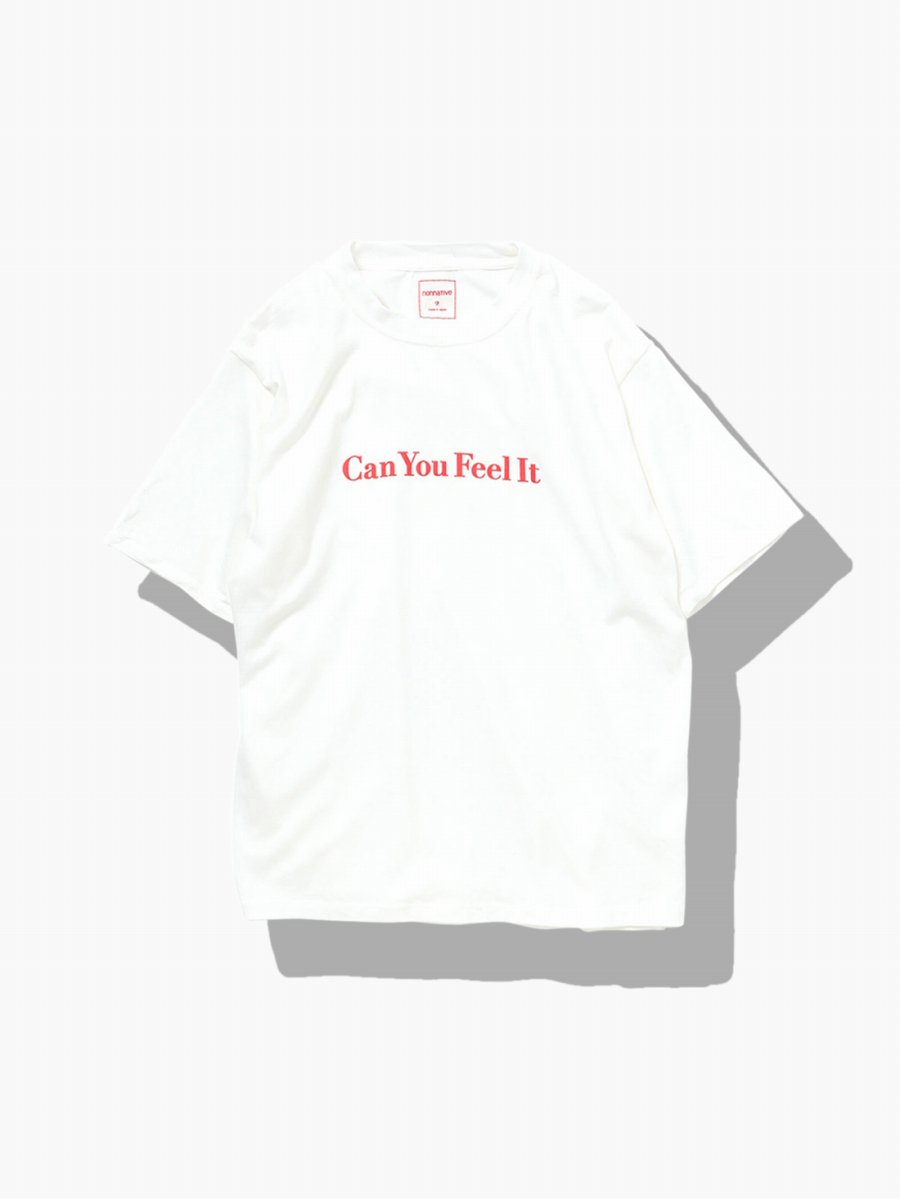 BRAND : NONNATIVE<br>MODEL : DWELLER S/S TEE 'CAN YOU FEEL IT'<br>COLOR : WHITE