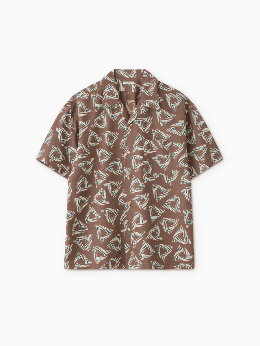 PHIGVEL - フィグベル / DELTA PATTERN OPEN COLLAR SS SHIRT | NOTHING BUT