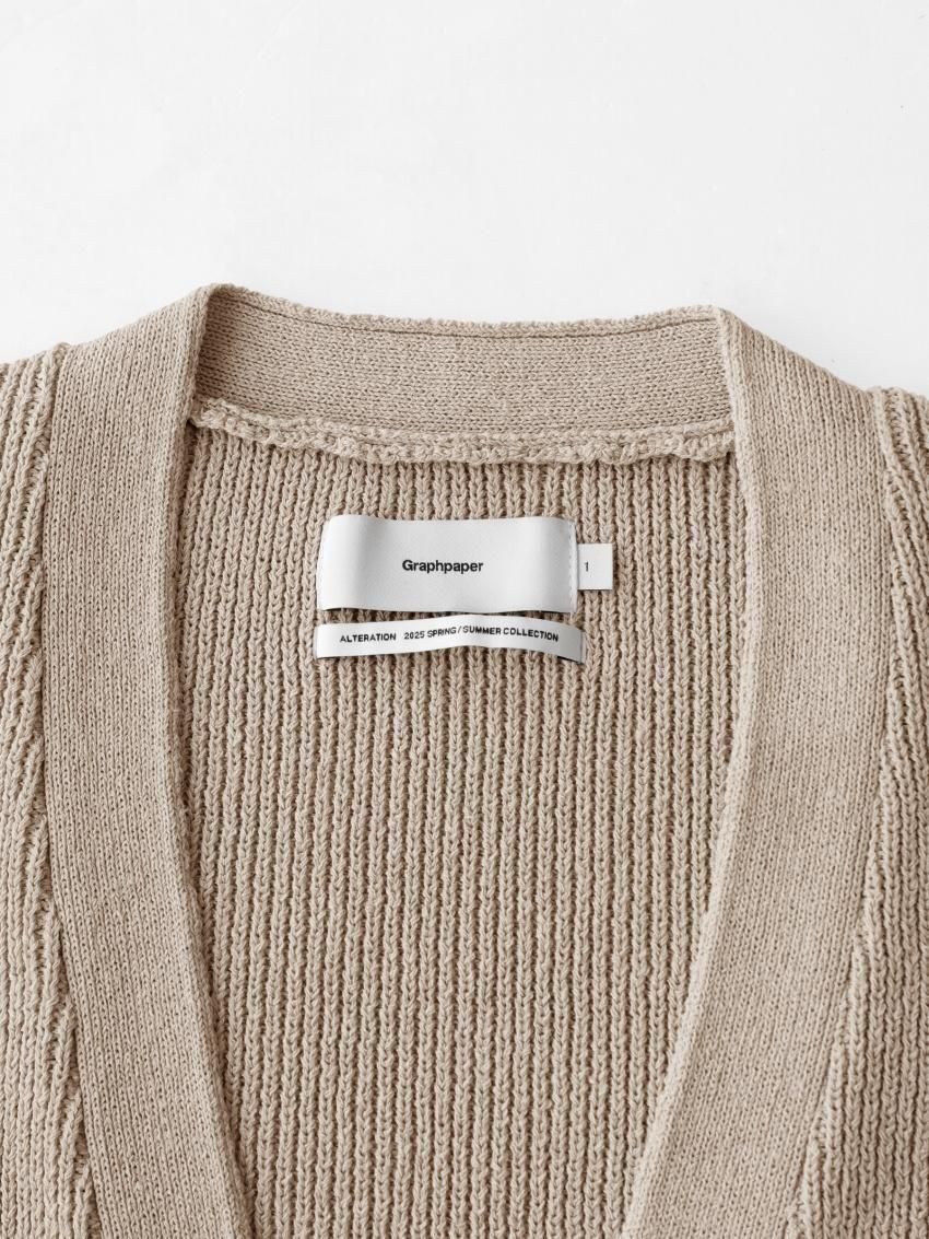 トップス Graphpaper Linen Solotex Rib Cardigan Graphpaper Linen Solotex Loose Rib Cardigan Black – Neighbour