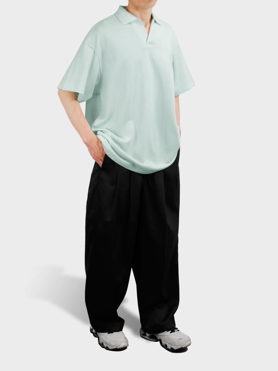 Graphpaper Cotton Pique Jersey L/S Skipper Polo Beige