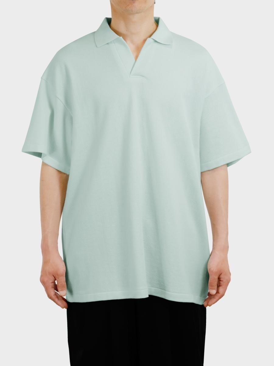 Graphpaper Cotton Pique Jersey L/S Skipper Polo Beige
