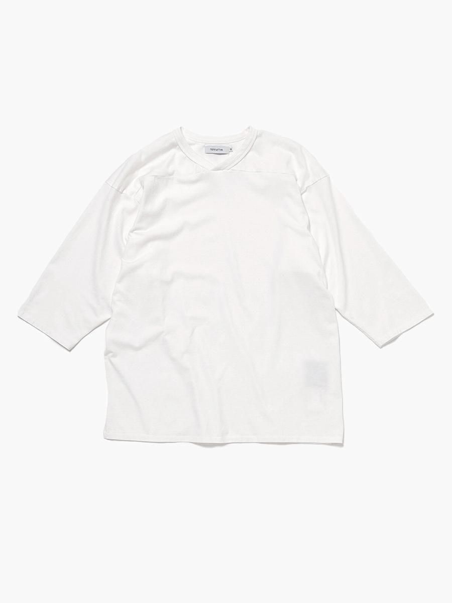 BRAND : NONNATIVE<br>MODEL : COACH Q/S V-NECK TEE COTTON JERSEY OVERDYED<br>COLOR : WHITE