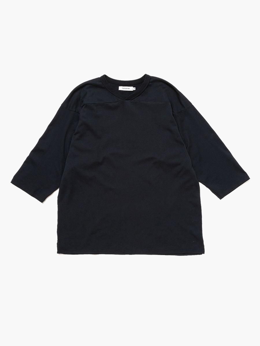 BRAND : NONNATIVE<br>MODEL : COACH Q/S V-NECK TEE COTTON JERSEY OVERDYED<br>COLOR : DK.NAVY