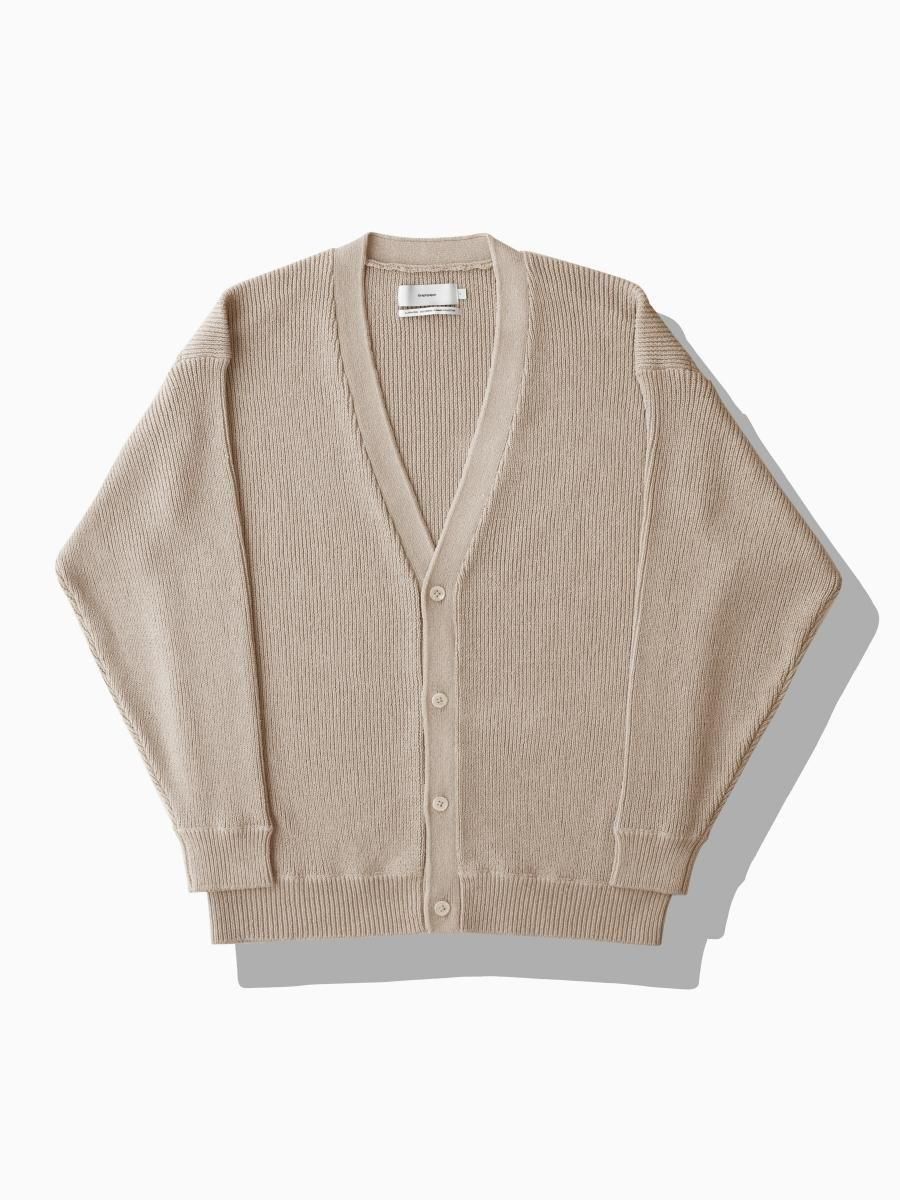 BRAND : Graphpaper<br>MODEL : LINEN SOLOTEX LOOSE RIB
CARDIGAN<br>COLOR : BEIGE