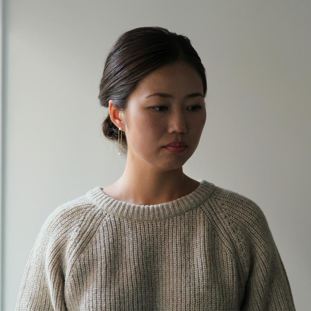 MINIMUMNUTS / k18 MN-pdot020 dot 2swing パール ピアス(片方タイプ