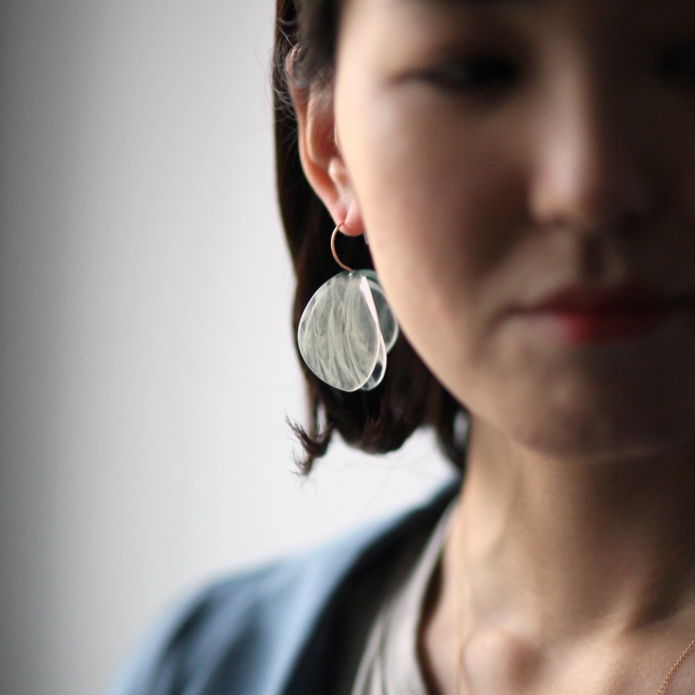 EC301 EXCAVATION Single Earring Anthos JADE CLEAR / エクスカヴェイ