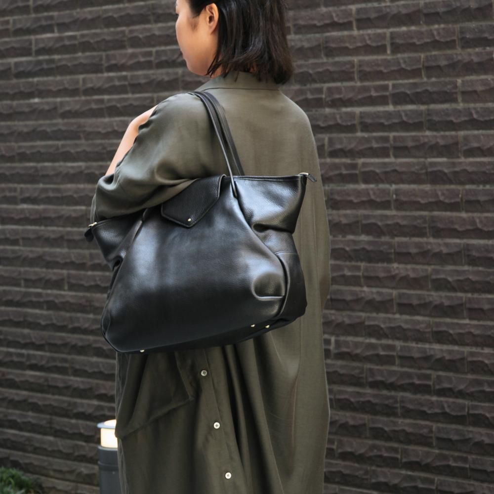 Ense アンサ　レザートートバッグ　本革 Ense（アンサ） / flap tote S / レザー フラップ トートバッグ