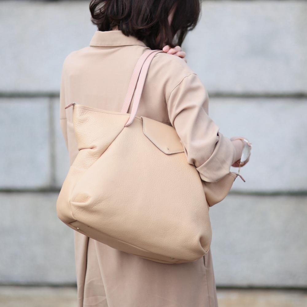 flap tote M / レザー フラップ トートバッグ M ens-905 - 全3色