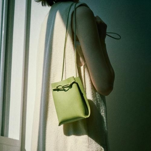 ڴMARROWʥޥ / MA-AC0103 / STRING POUCH ȥå 쥶 ݡ - PEA GREEN