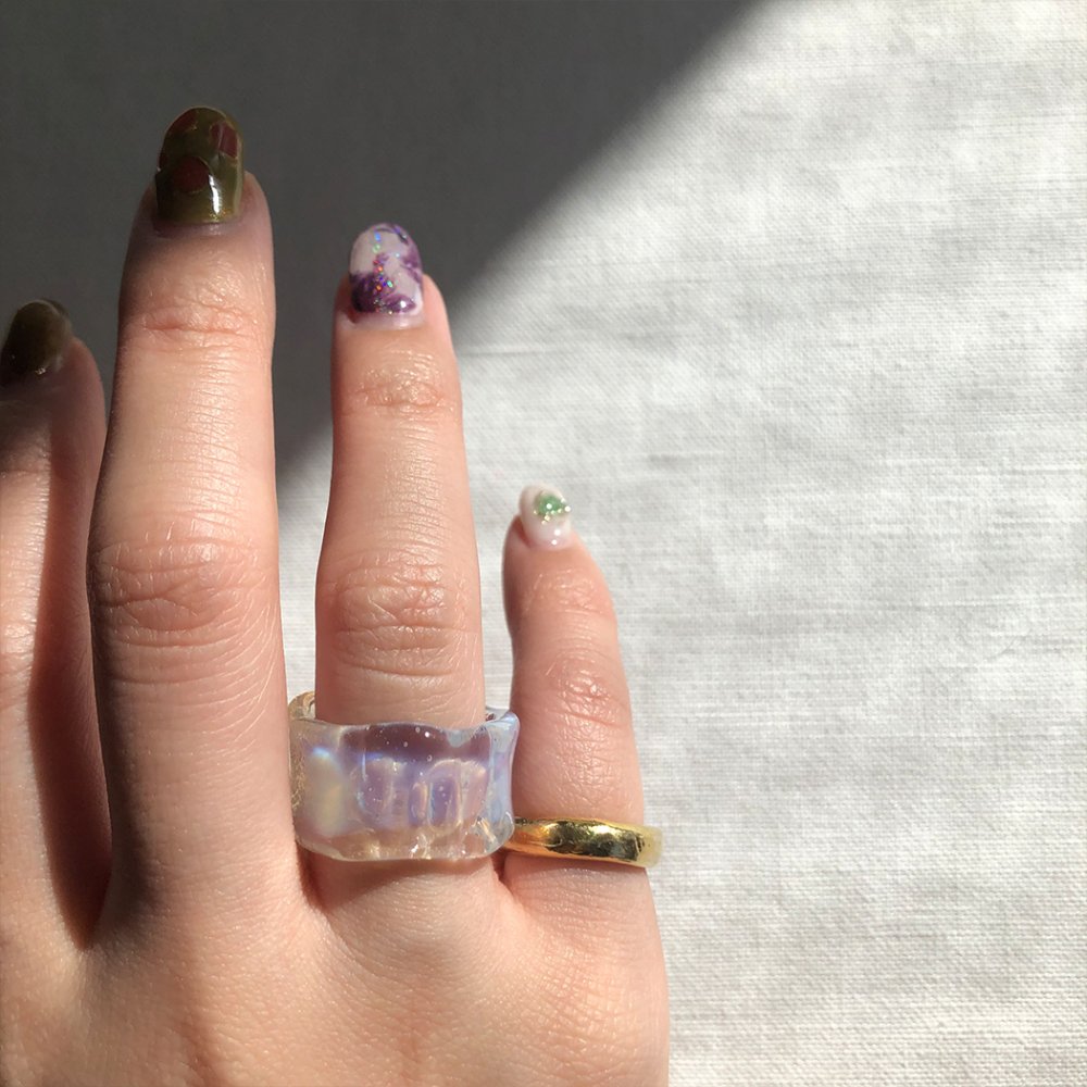 Luce macchia（ルーチェマッキア）color rippy circle ring リング - ホワイト