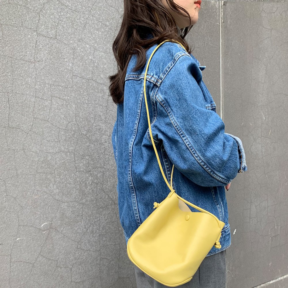 MARROW (マロウ) / MA-AC1103 / LEATHER MINI CRADLE ショルダーバッグ - LIME YELLOW